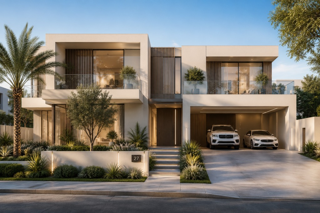 Alt: Villa renovation Dubai - modern living room interior by Five Atelier